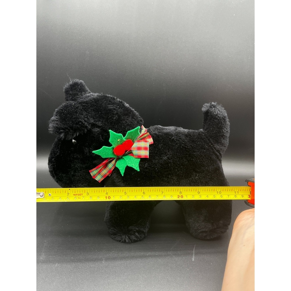 1986 Scottie Dog Shadow Plush Black Scottish Terrier Stuffed Animal Toy
